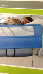 Lindham Safety Toddler Childrens Bed Guard Rail in Blue and White